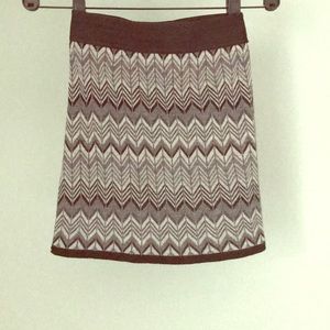 Woven black grey mini skirt